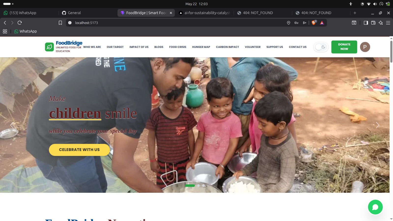 Food bridge - Hunger meets with needs. screenshot 2